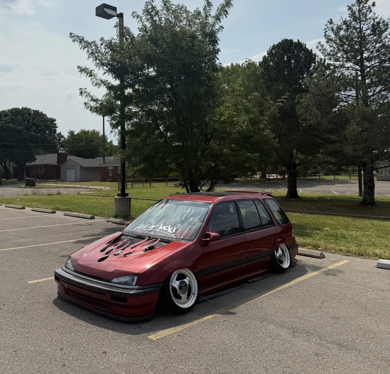 Maroon 1991 Honda EF Wagon